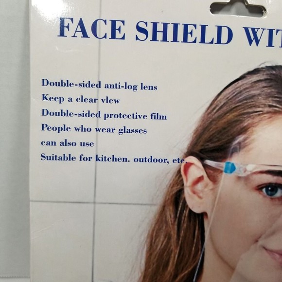 🛍️4 for $20🛍️ Face Shield With Frame Double Protective Film Anti Fog Lens - Picture 3 of 3